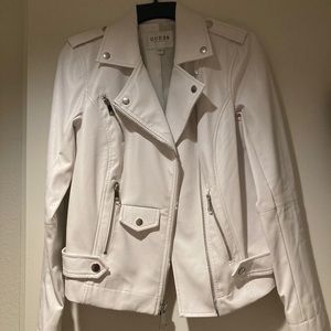 GUESS White Faux Leather Jacket